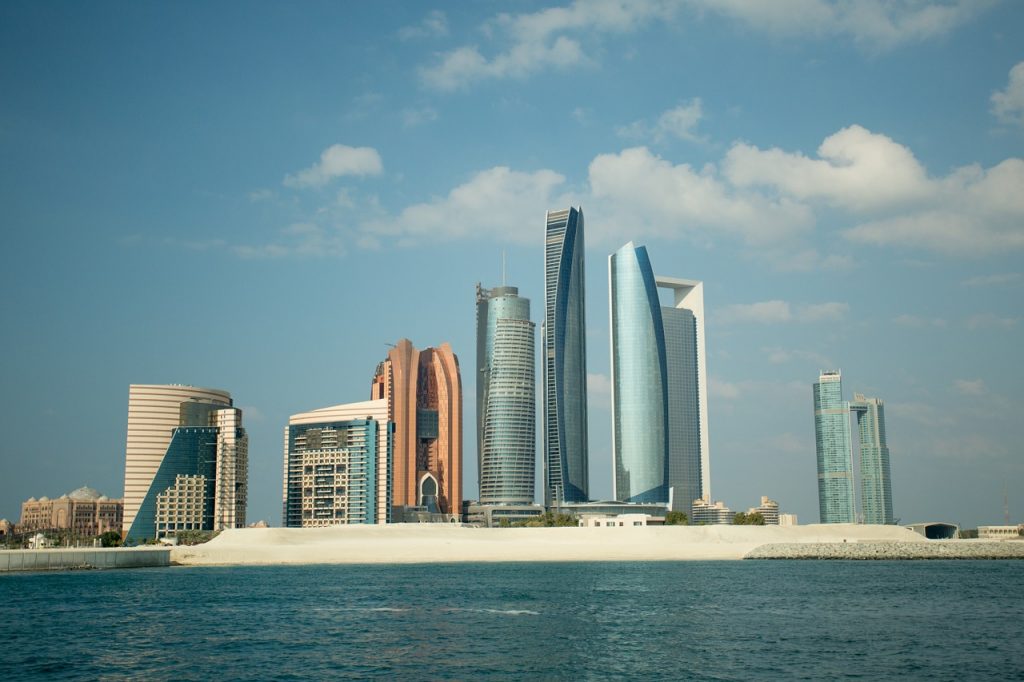 Abu Dhabi skyline in the UAE